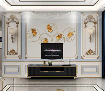 3D Round Ginkgo Leaves 327 Wall Murals