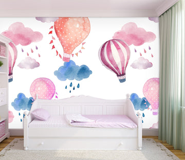 3D Pink Hot Air Balloon 031 Wall Murals Wallpaper AJ Wallpaper 2 