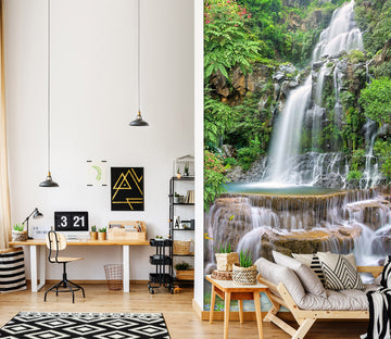 3D Forest Waterfall 1539 Wall Murals