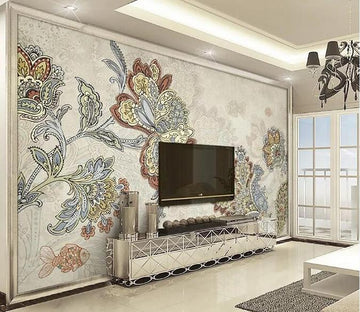 3D Colored Flowers 092 Wall Murals Wallpaper AJ Wallpaper 2 