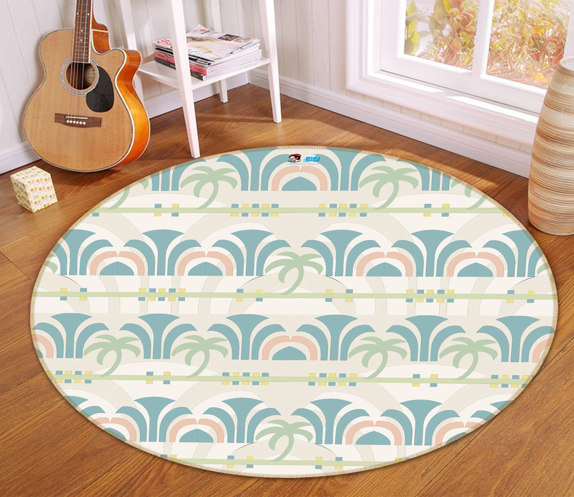 3D Pattern Texture 98105 Kasumi Loffler Rug Round Non Slip Rug Mat