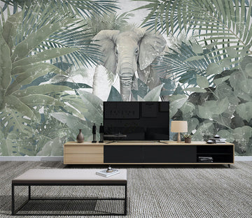 3D Forest Elephant WG044 Wall Murals