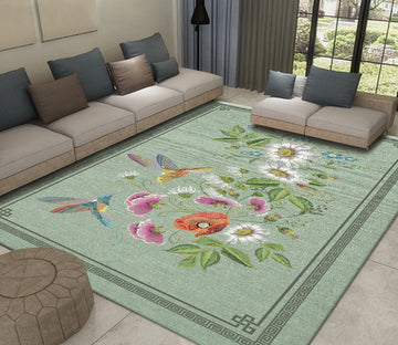 3D Flower Bird WG467 Non Slip Rug Mat Mat AJ Creativity Home 