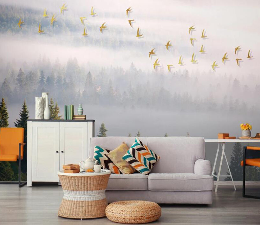 3D Hazy White Scene 641 Wall Murals