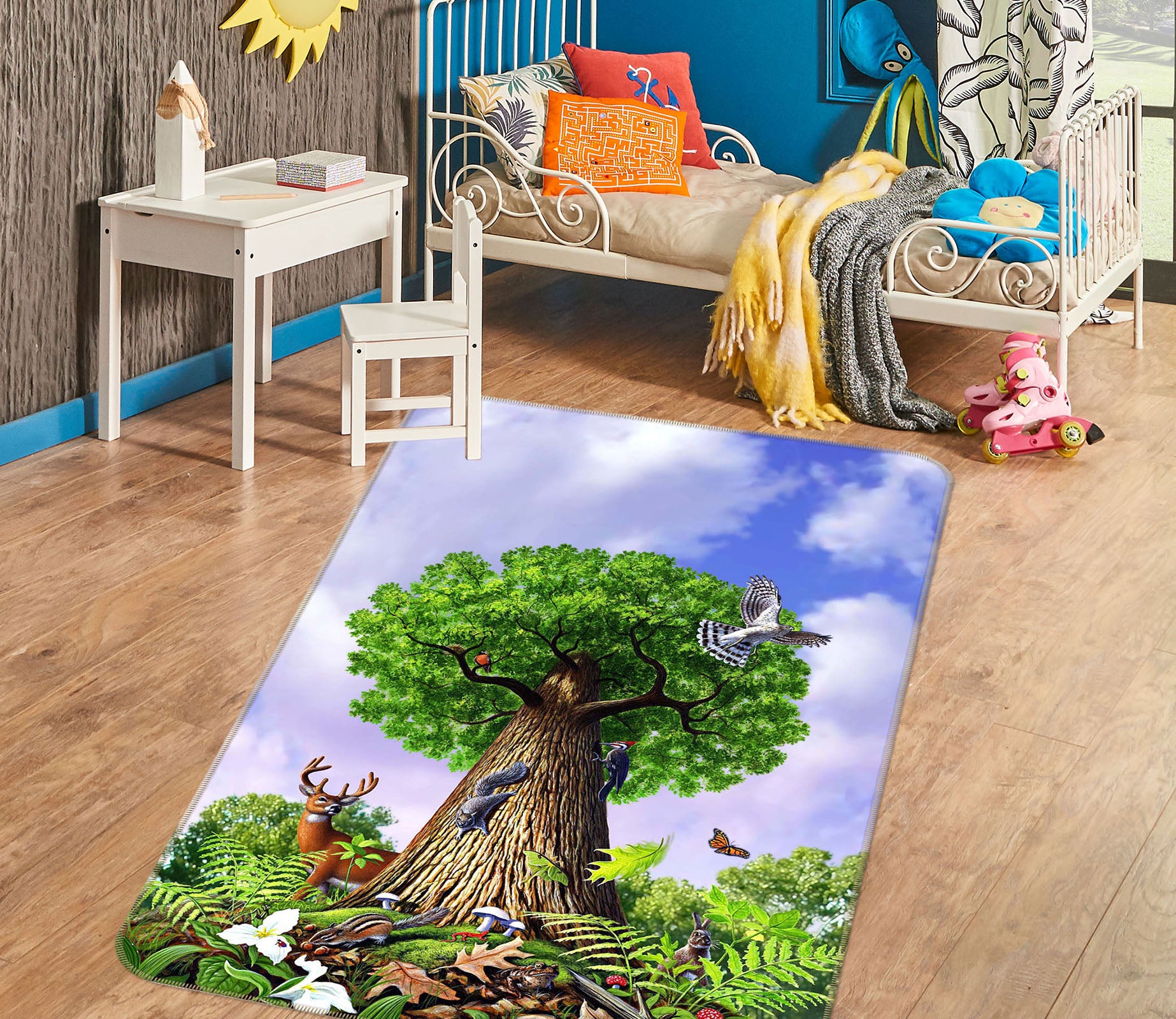3D Tree of Life 1009 Jerry LoFaro Rug Non Slip Rug Mat
