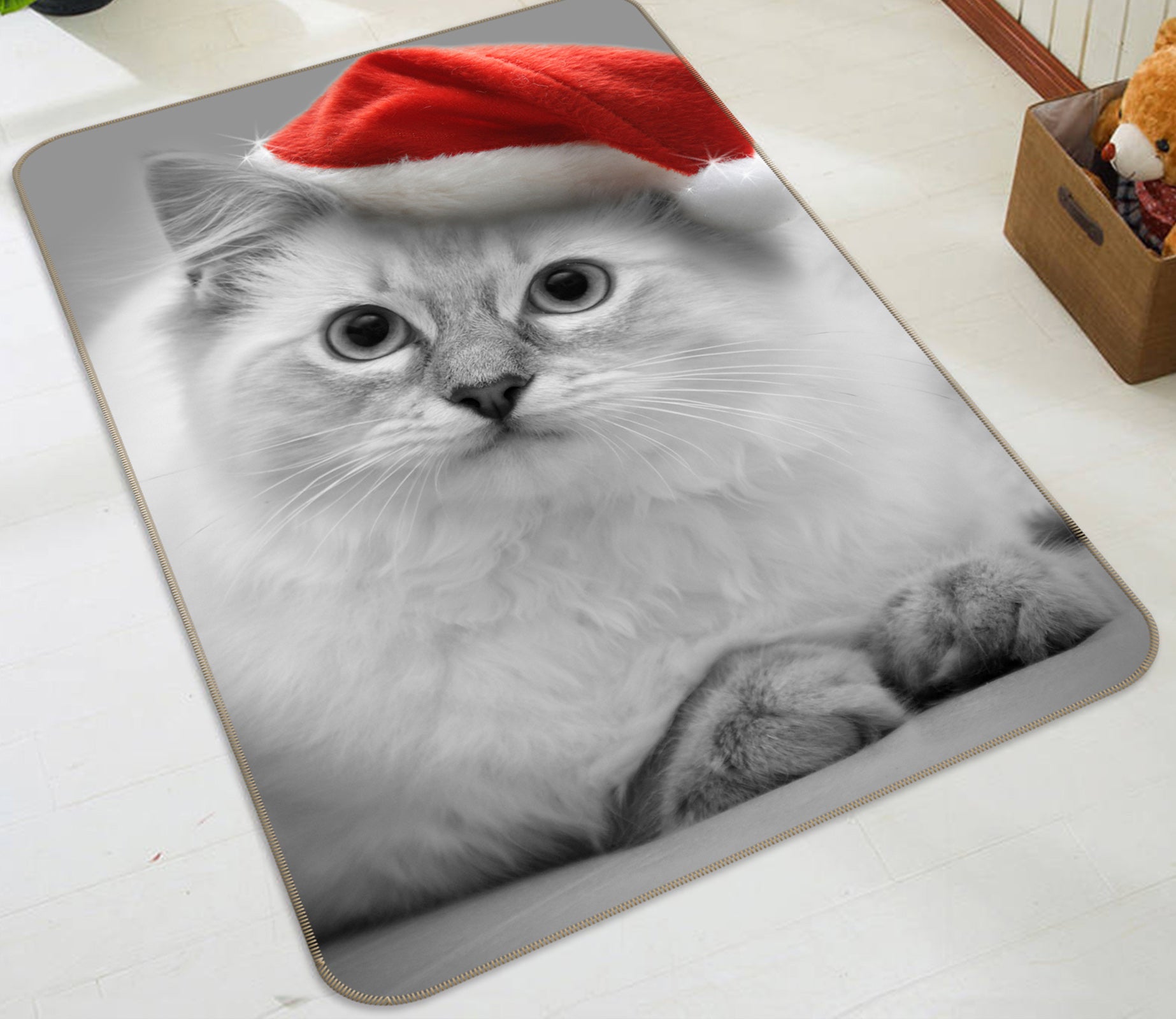 3D Gray Kitten 186 Animal Non Slip Rug Mat
