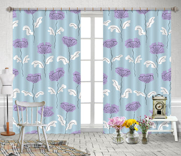 3D Purple Flowers 11184 Kashmira Jayaprakash Curtain Curtains Drapes