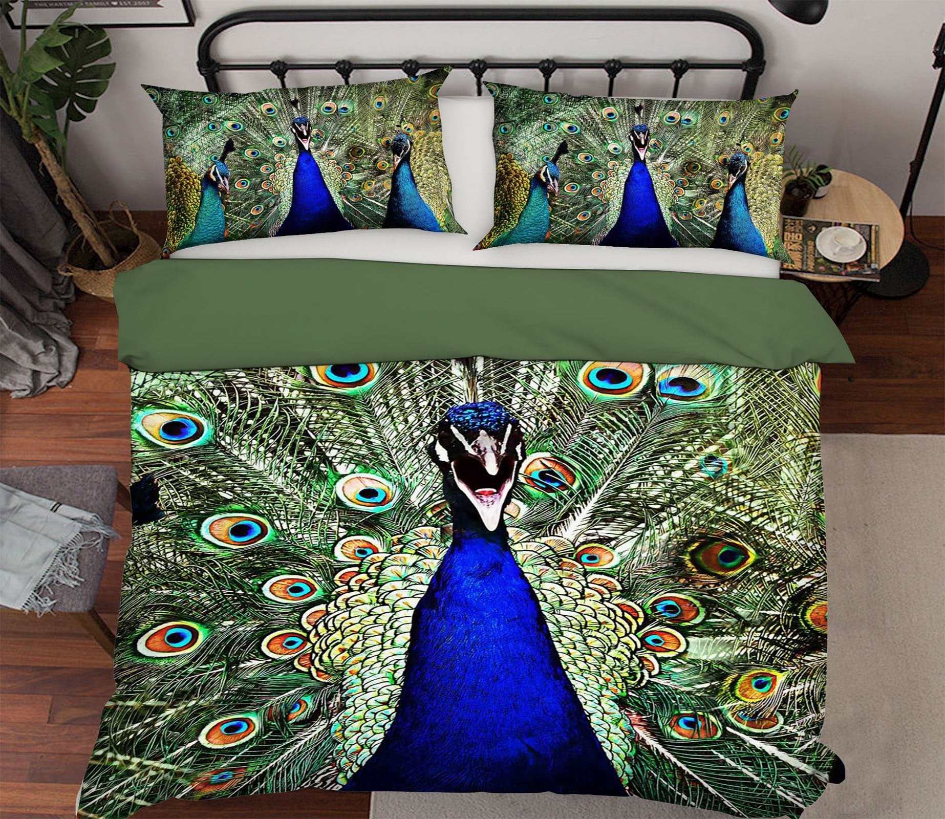 3D Peacock 1981 Bed Pillowcases Quilt Quiet Covers AJ Creativity Home 