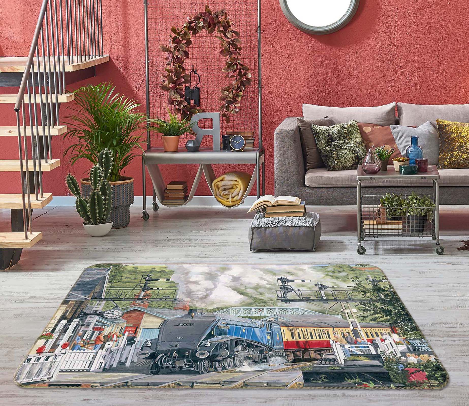 3D Train 1100 Trevor Mitchell Rug Non Slip Rug Mat
