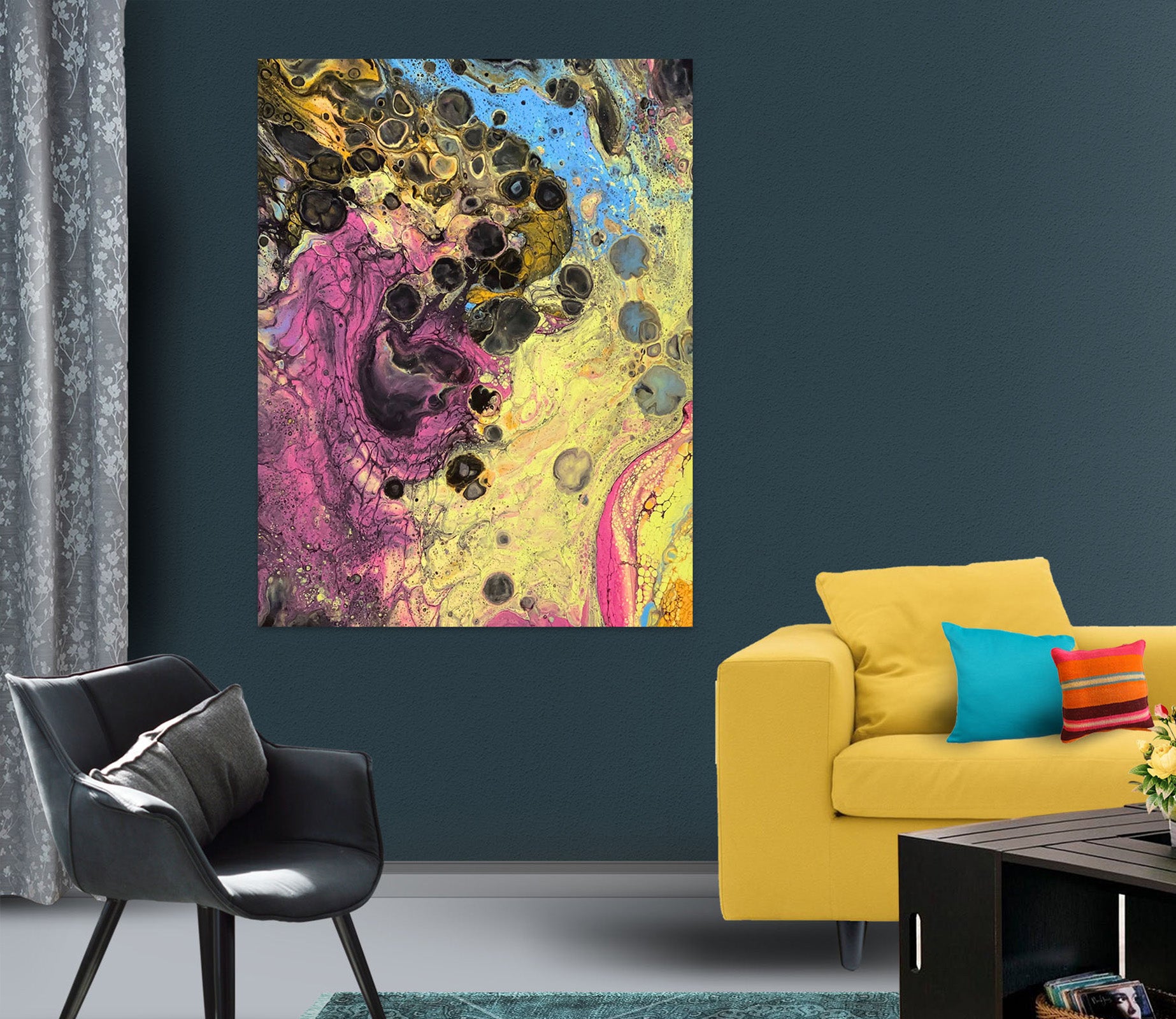 3D Yellow Red Blue Pattern 8170 Valerie Latrice Wall Sticker