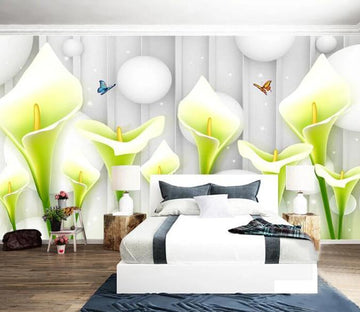 3D Butterfly Lily 177 Wall Murals Wallpaper AJ Wallpaper 2 