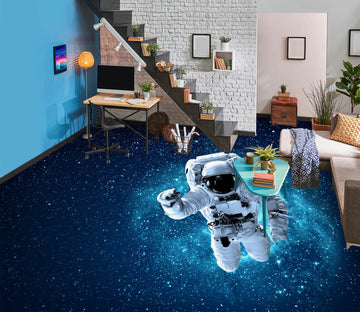 3D Brave Astronaut 1234 Floor Mural  Wallpaper Murals Self-Adhesive Removable Print Epoxy