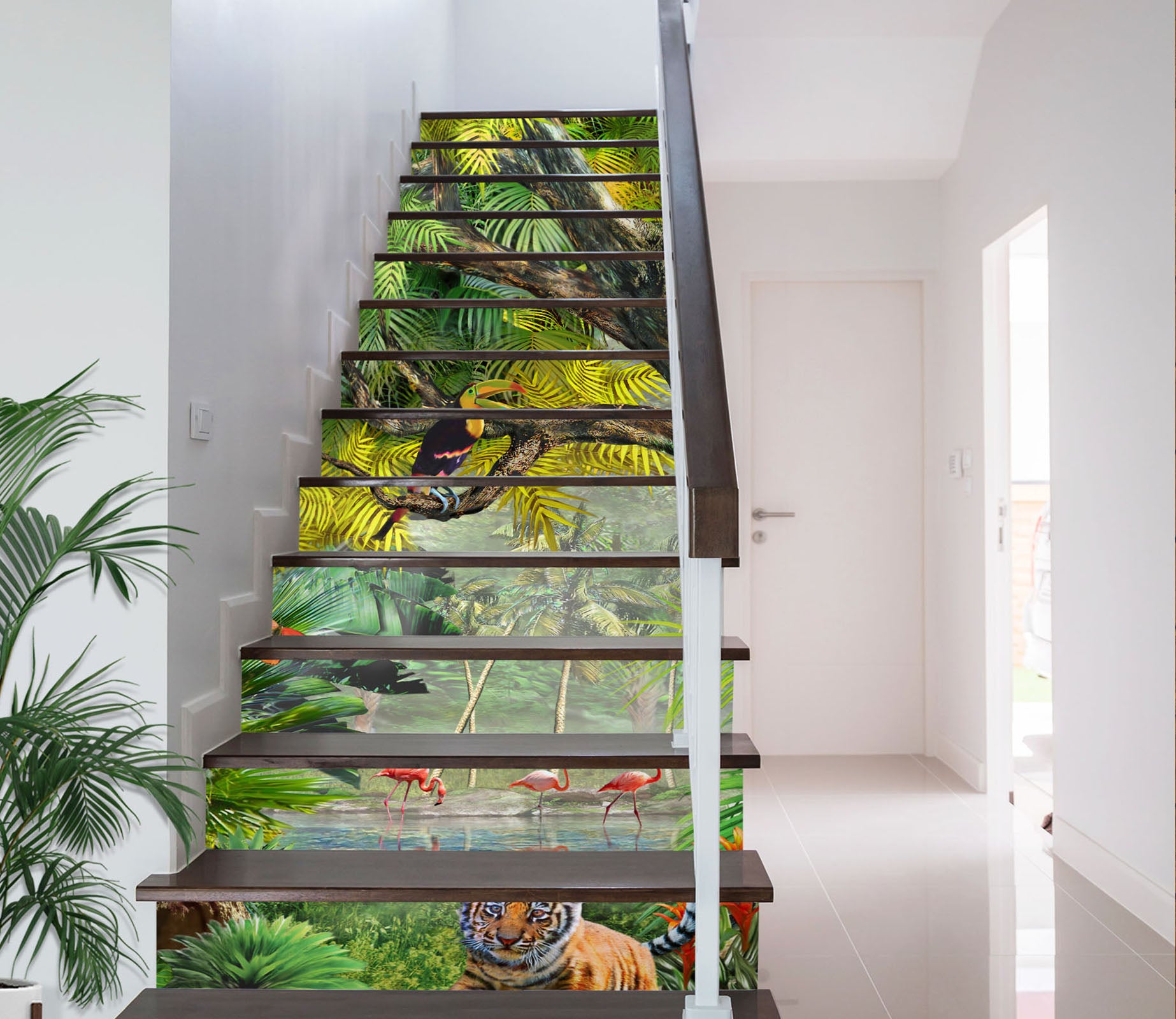 3D Jungle Animals 96197 Adrian Chesterman Stair Risers