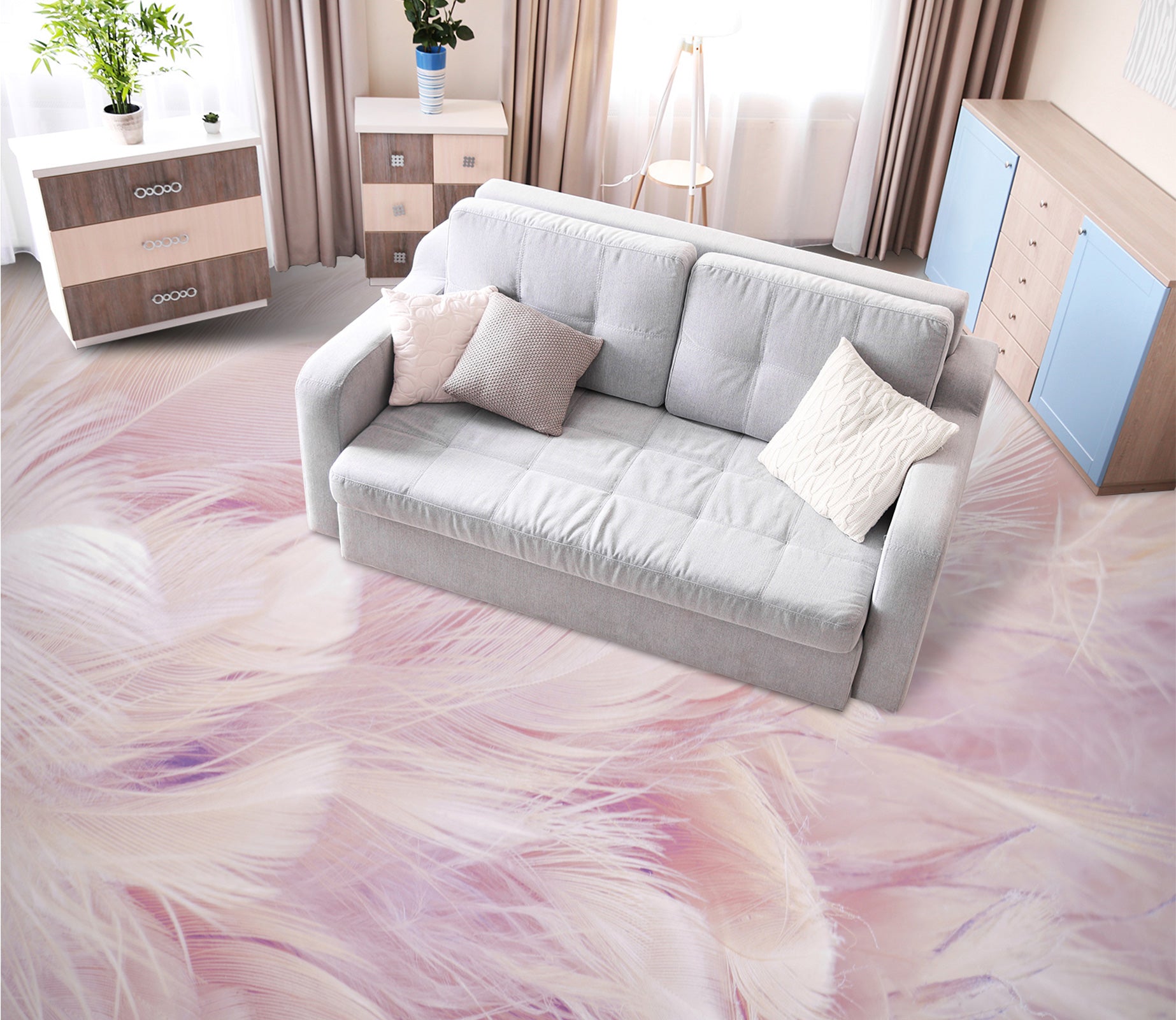 3D Noble Feathers 1147 Floor Mural  Wallpaper Murals Self-Adhesive Removable Print Epoxy