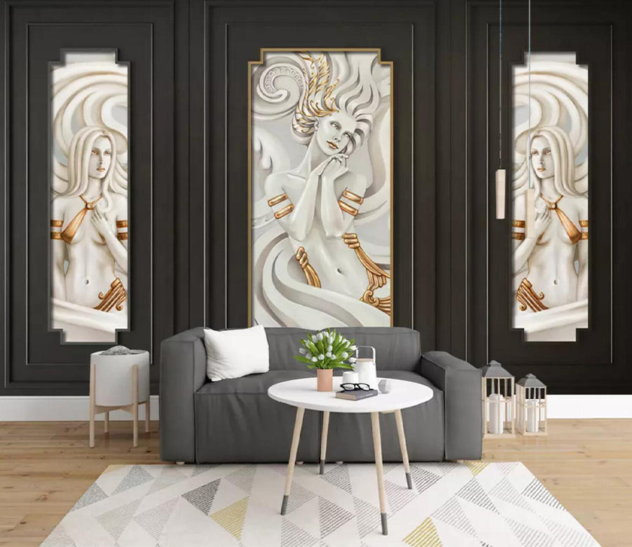 3D Sculpture Woman WC748 Wall Murals