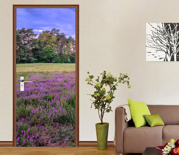 3D Forest Purple Flowers 101224 Assaf Frank Door Mural