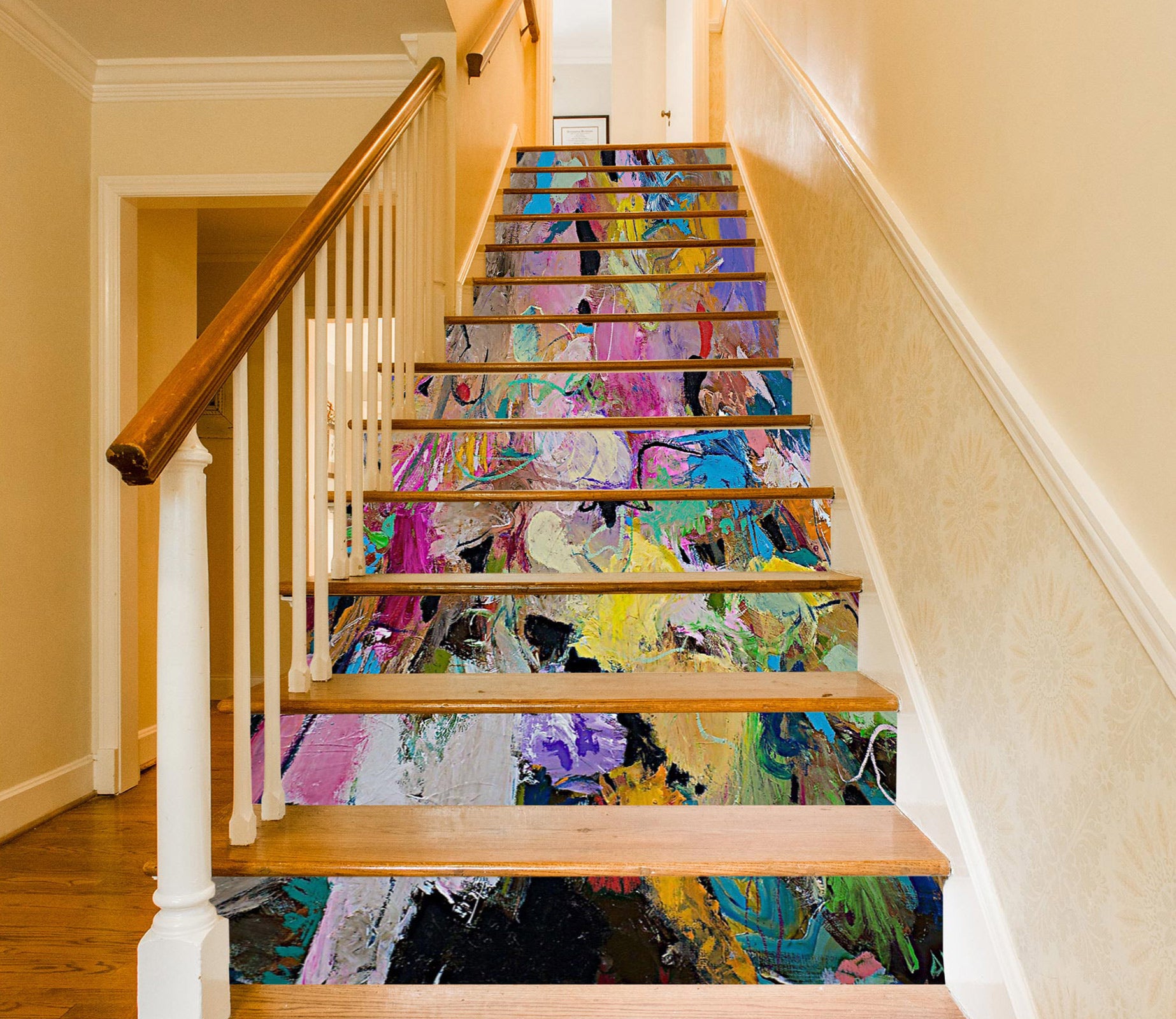 3D Colorful Oil Painting Pattern 89222 Allan P. Friedlander Stair Risers