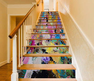 3D Colorful Oil Painting Pattern 89222 Allan P. Friedlander Stair Risers