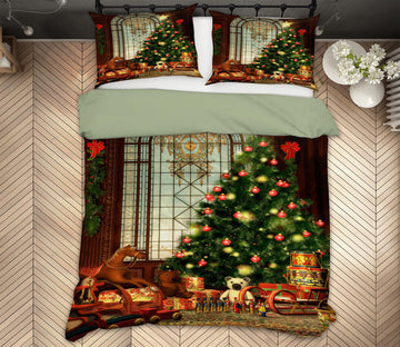 3D Tree Trojan Horse 52105 Christmas Quilt Duvet Cover Xmas Bed Pillowcases