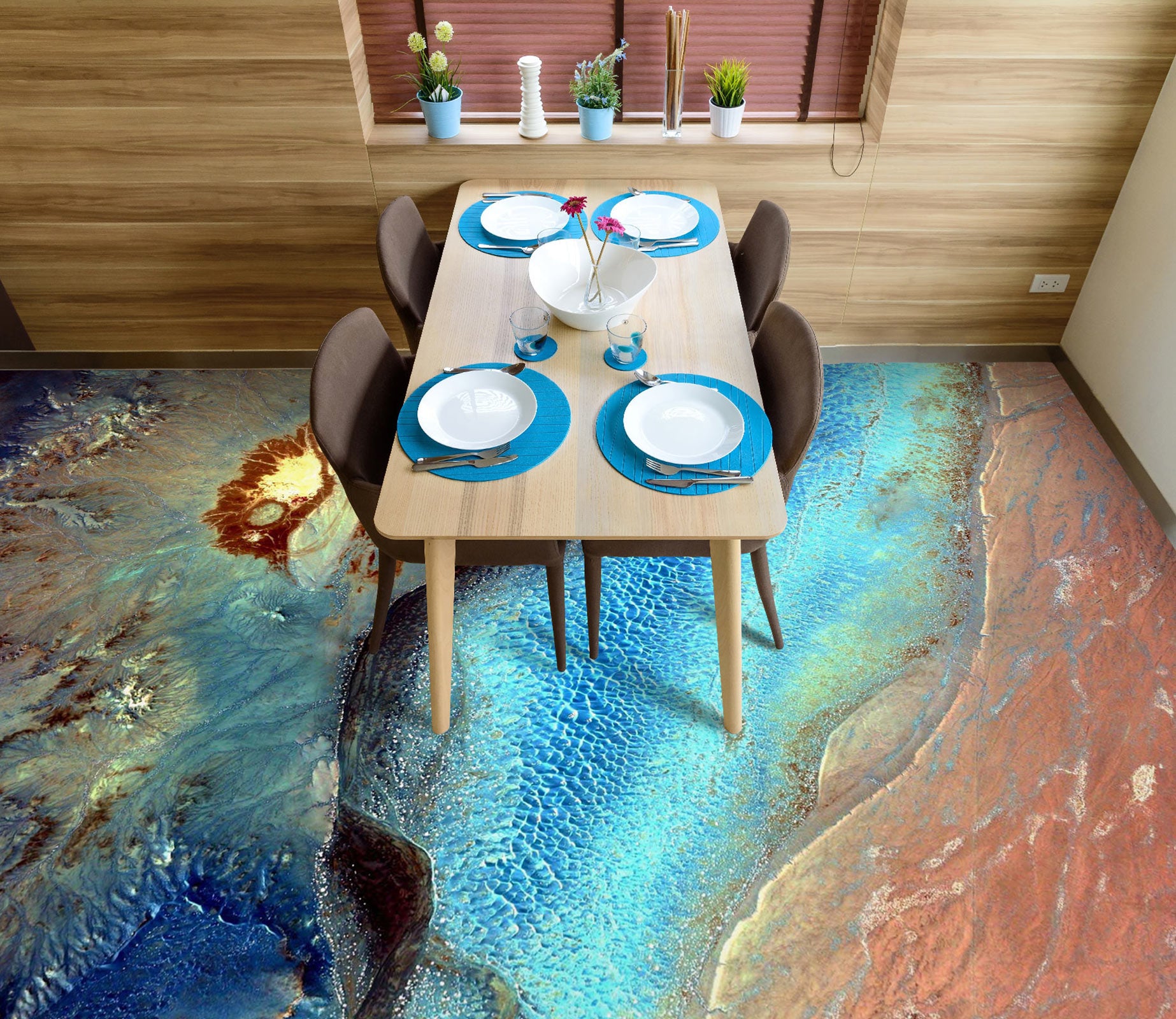 3D Psychedelic Sea 448 Floor Mural  Wallpaper Murals Rug & Mat Print Epoxy waterproof bath floor