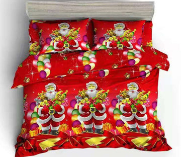 3D Santa Claus Pattern 32097 Christmas Quilt Duvet Cover Xmas Bed Pillowcases