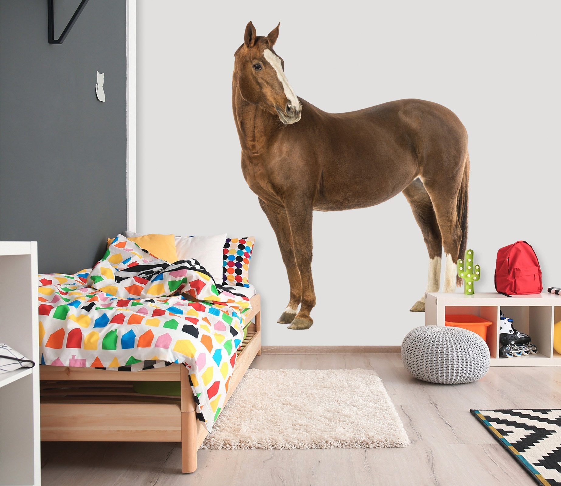 3D Horse Turning Head 094 Animals Wall Stickers Wallpaper AJ Wallpaper 