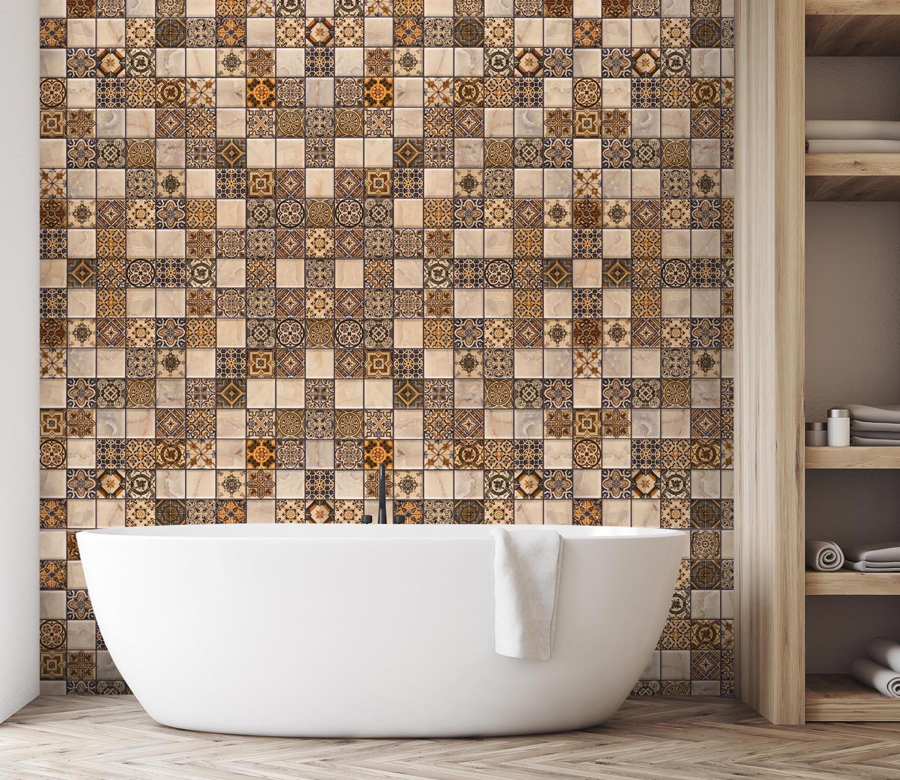 3D Elegant Mosaic 022 Marble Tile Texture Wallpaper AJ Wallpaper 2 