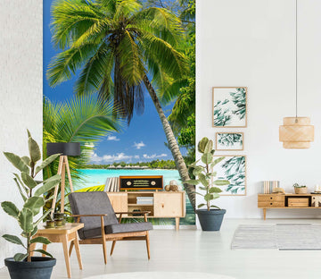 3D Coconut Tree Beach 1547 Wall Murals