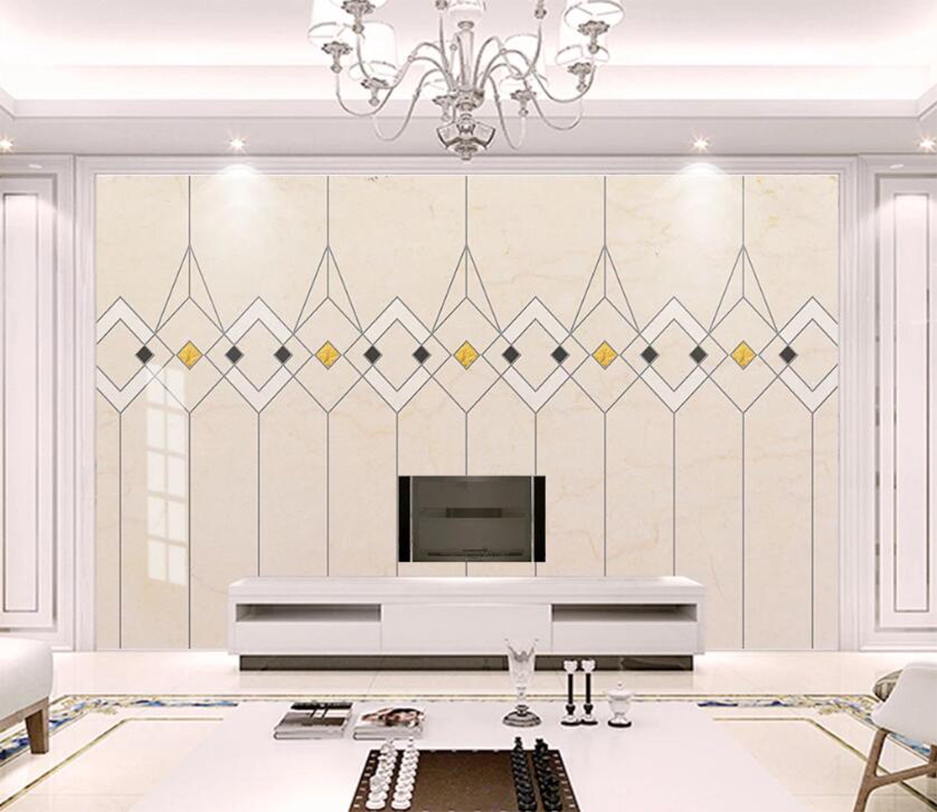 3D Geometric String Connection 2222 Wall Murals