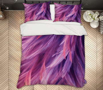 3D Purple Feather 72032 Bed Pillowcases Quilt