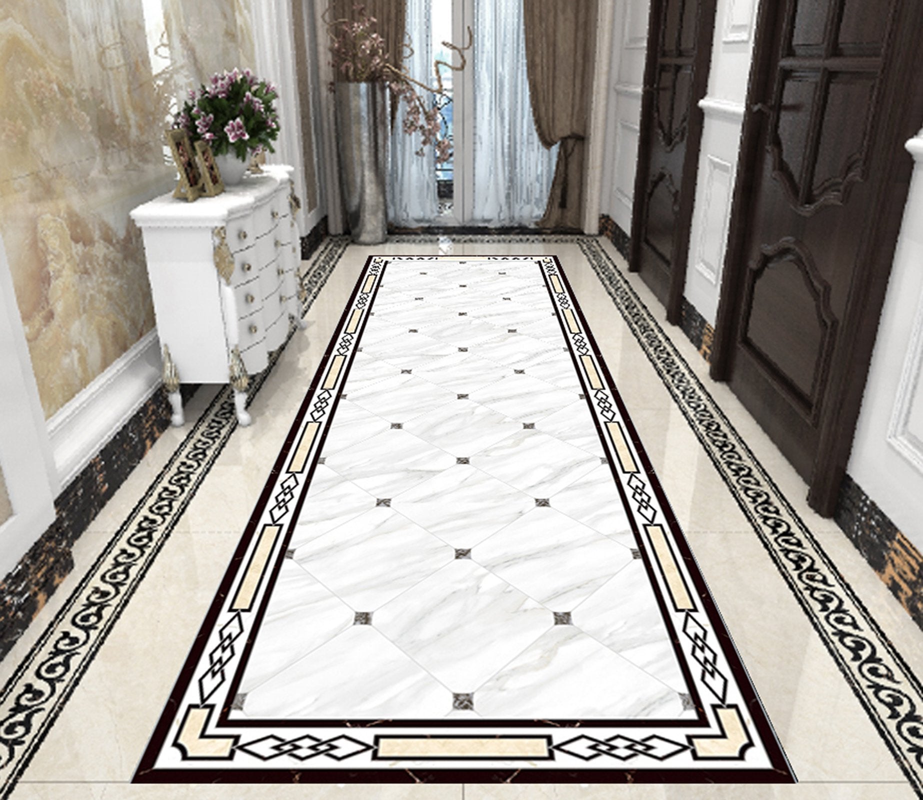 3D Black Marble Pattern WG578 Floor Mural Wallpaper AJ Wallpaper 2 