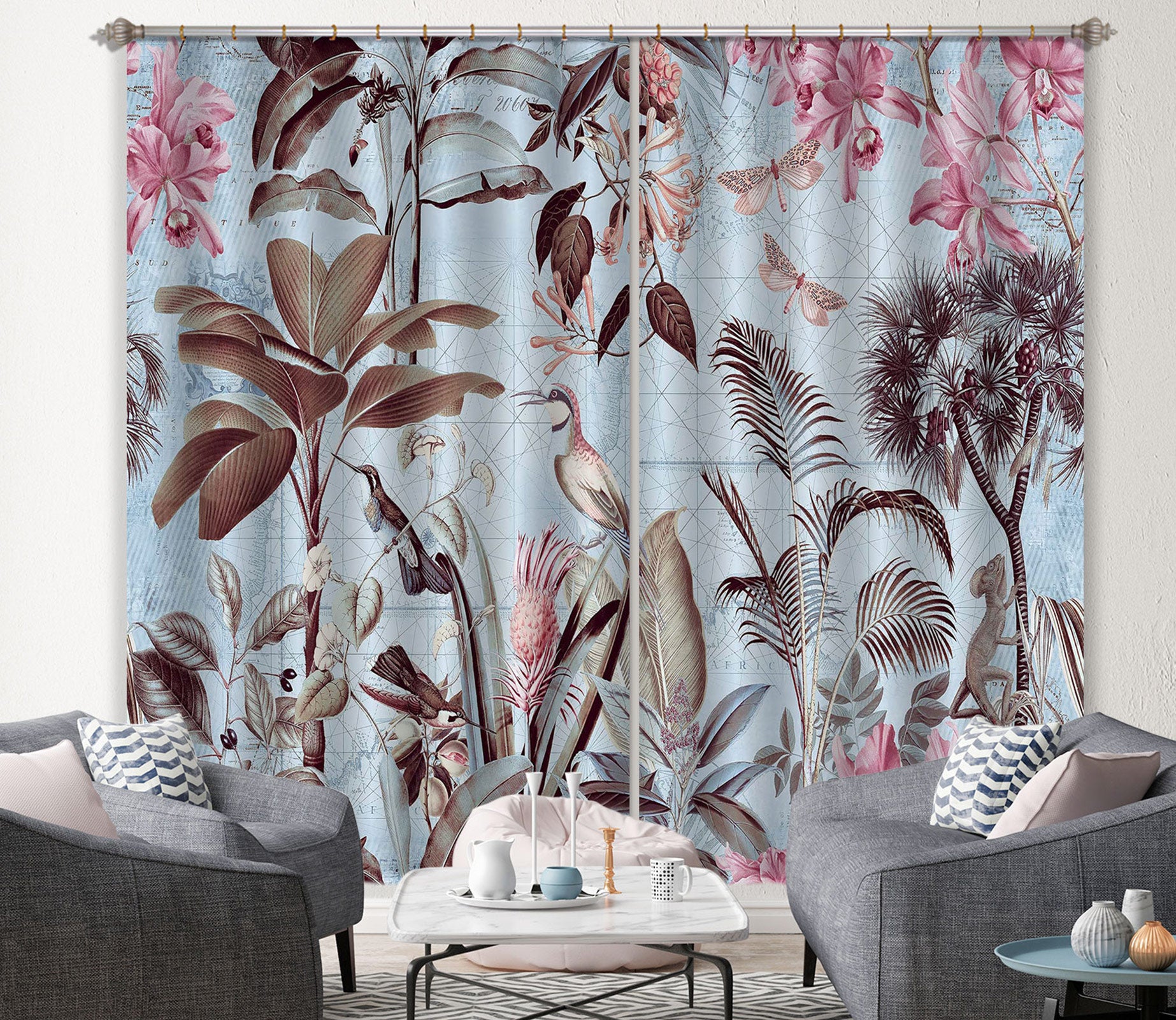 3D Bird Woods 028 Andrea haase Curtain Curtains Drapes