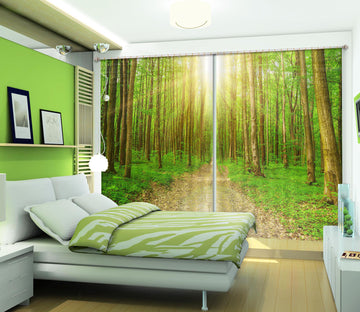 3D Sunny Forest 815 Curtains Drapes