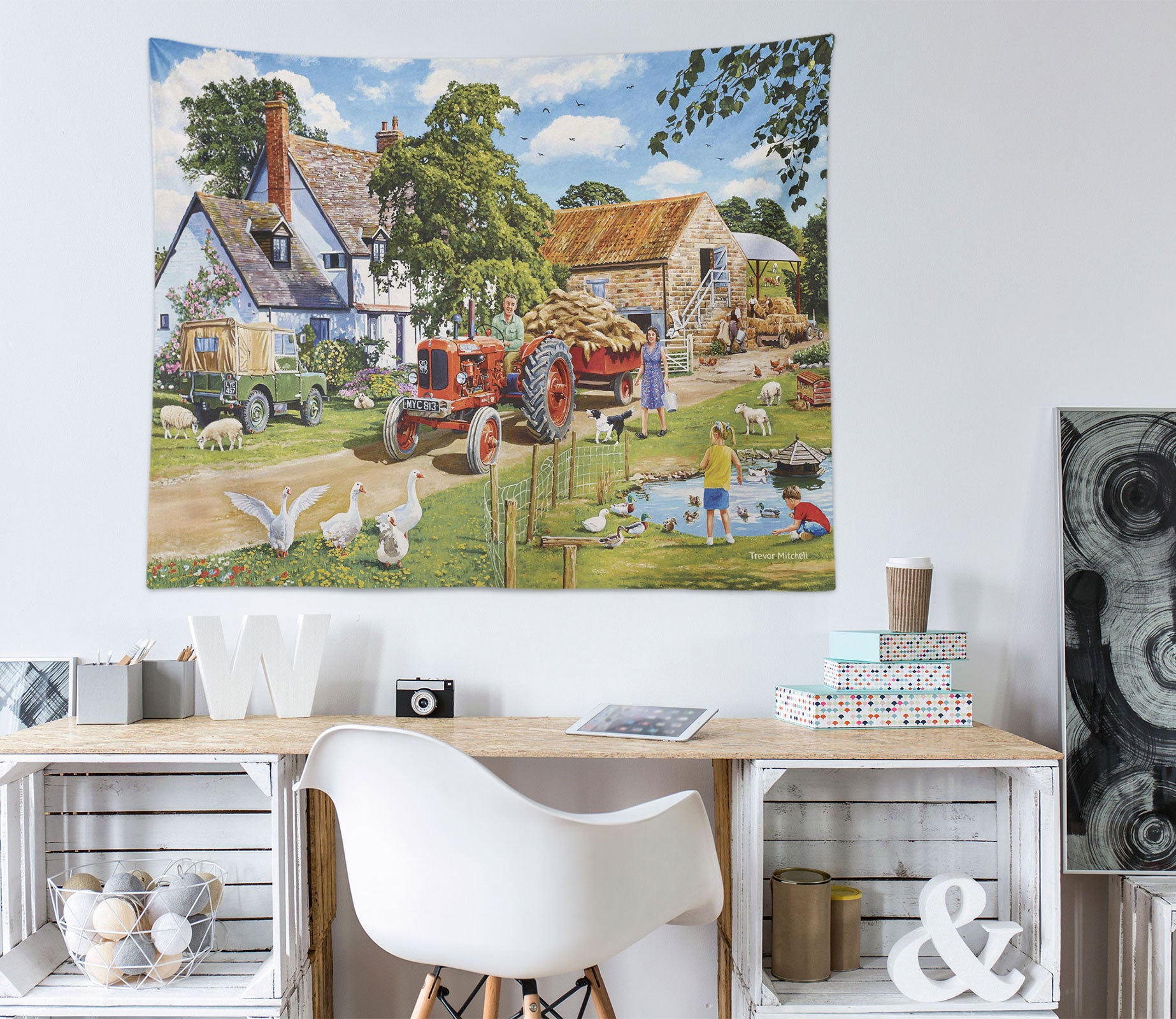 3D Farm Straw 1014 Trevor Mitchell Tapestry Hanging Cloth Hang