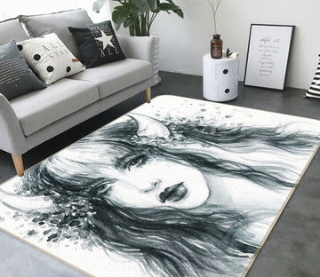 3D Horn Woman 1053 Non Slip Rug Mat