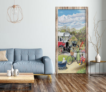 3D Village Bus Bike 103163 Trevor Mitchell Door Mural