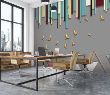 3D Golden Bird 016 Wall Murals Wallpaper AJ Wallpaper 2 