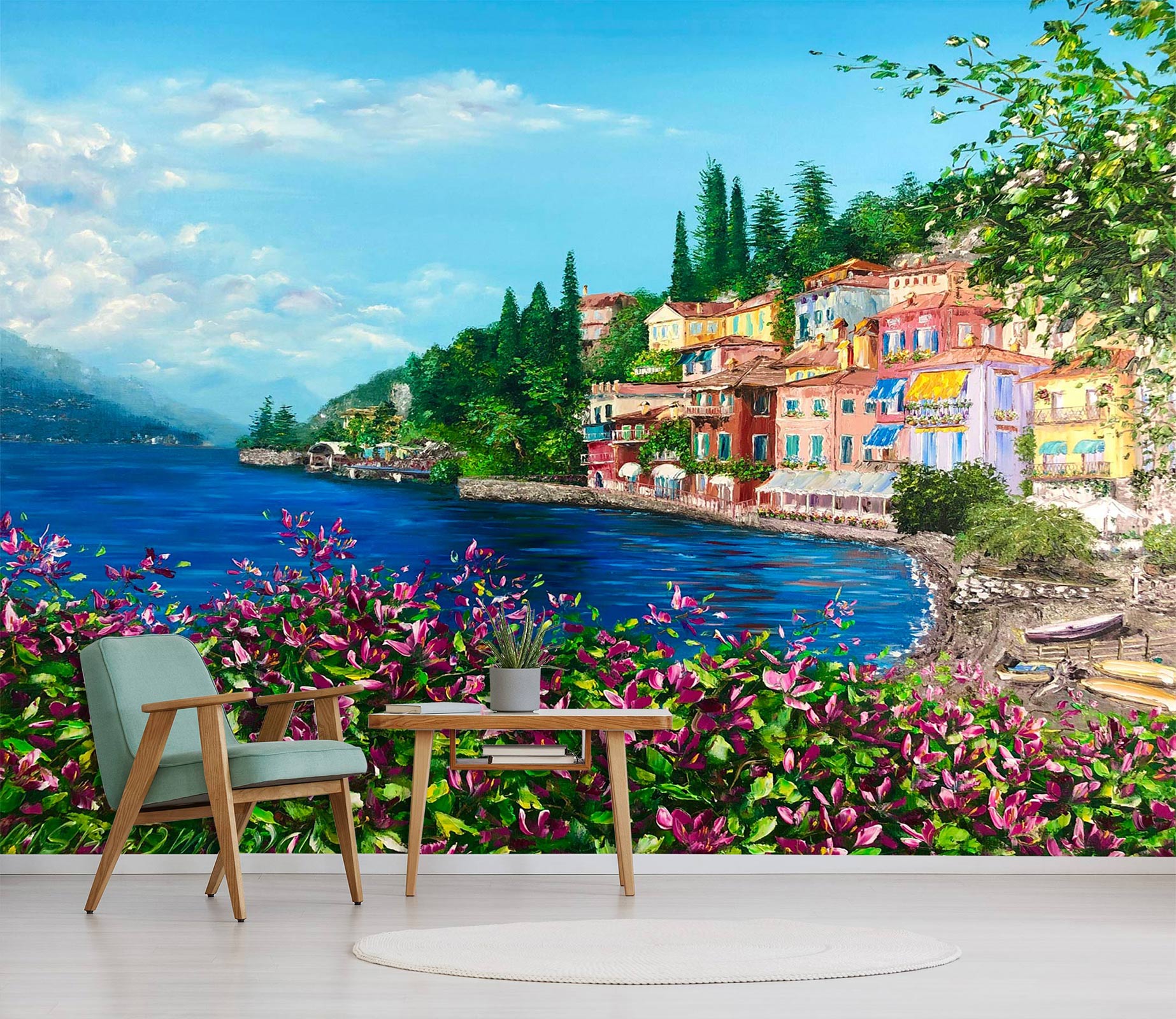 3D Sea Color House 136 Skromova Marina Wall Mural Wall Murals