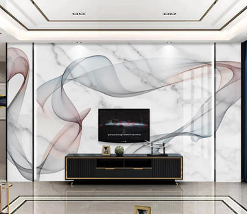 3D Three-color Flowing Ribbon 747 Wall Murals