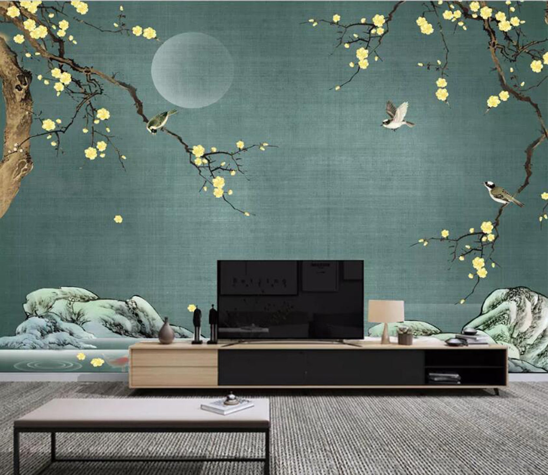 3D Yellow Flower WC68 Wall Murals Wallpaper AJ Wallpaper 2 