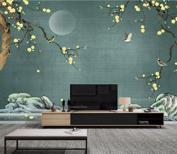 3D Yellow Flower WC68 Wall Murals Wallpaper AJ Wallpaper 2 