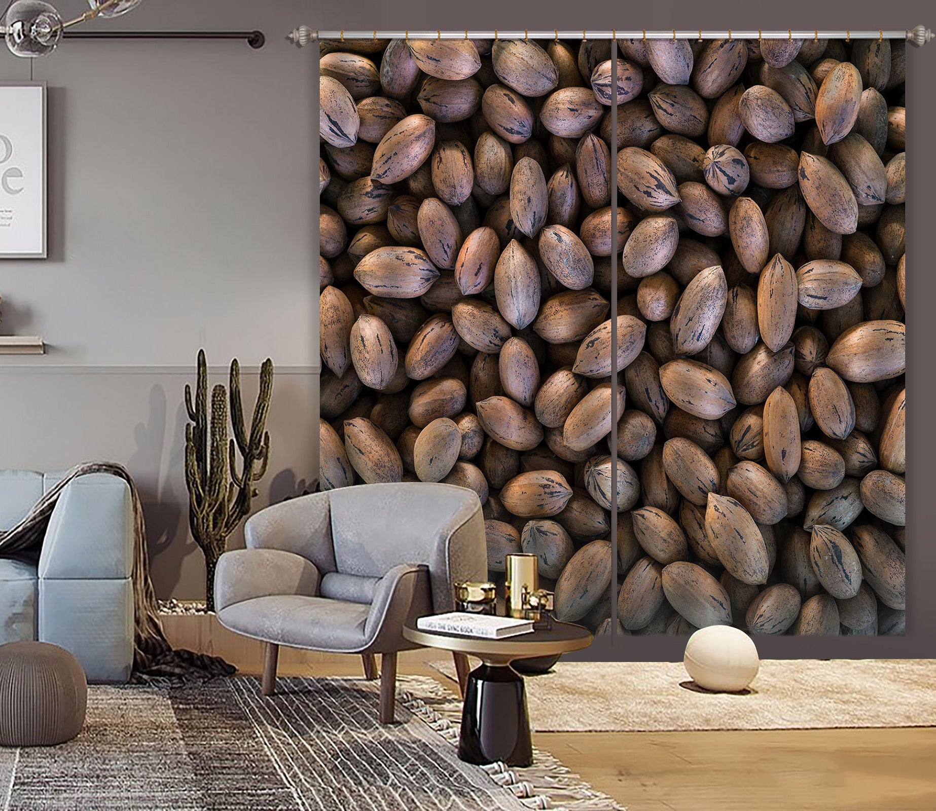 3D Peanut Bean 6559 Assaf Frank Curtain Curtains Drapes