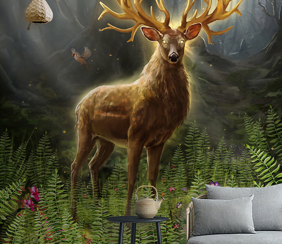 3D Forest Deer WG025 Wall Murals