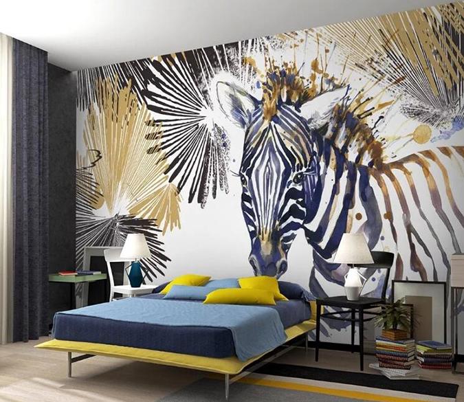 3D Color Zebra 108 Wall Murals Wallpaper AJ Wallpaper 2 