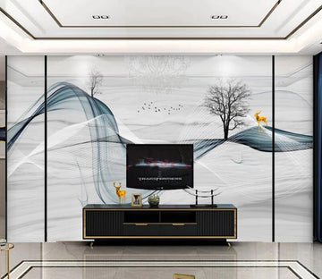 3D Golden Deer 222 Wall Murals