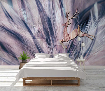3D Purple Charming Feathers 2456 Wall Murals