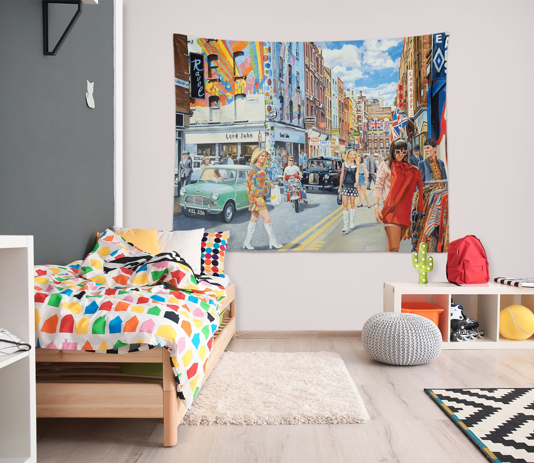 3D City Building Street 11243 Trevor Mitchell Tapestry Hanging Cloth Hang