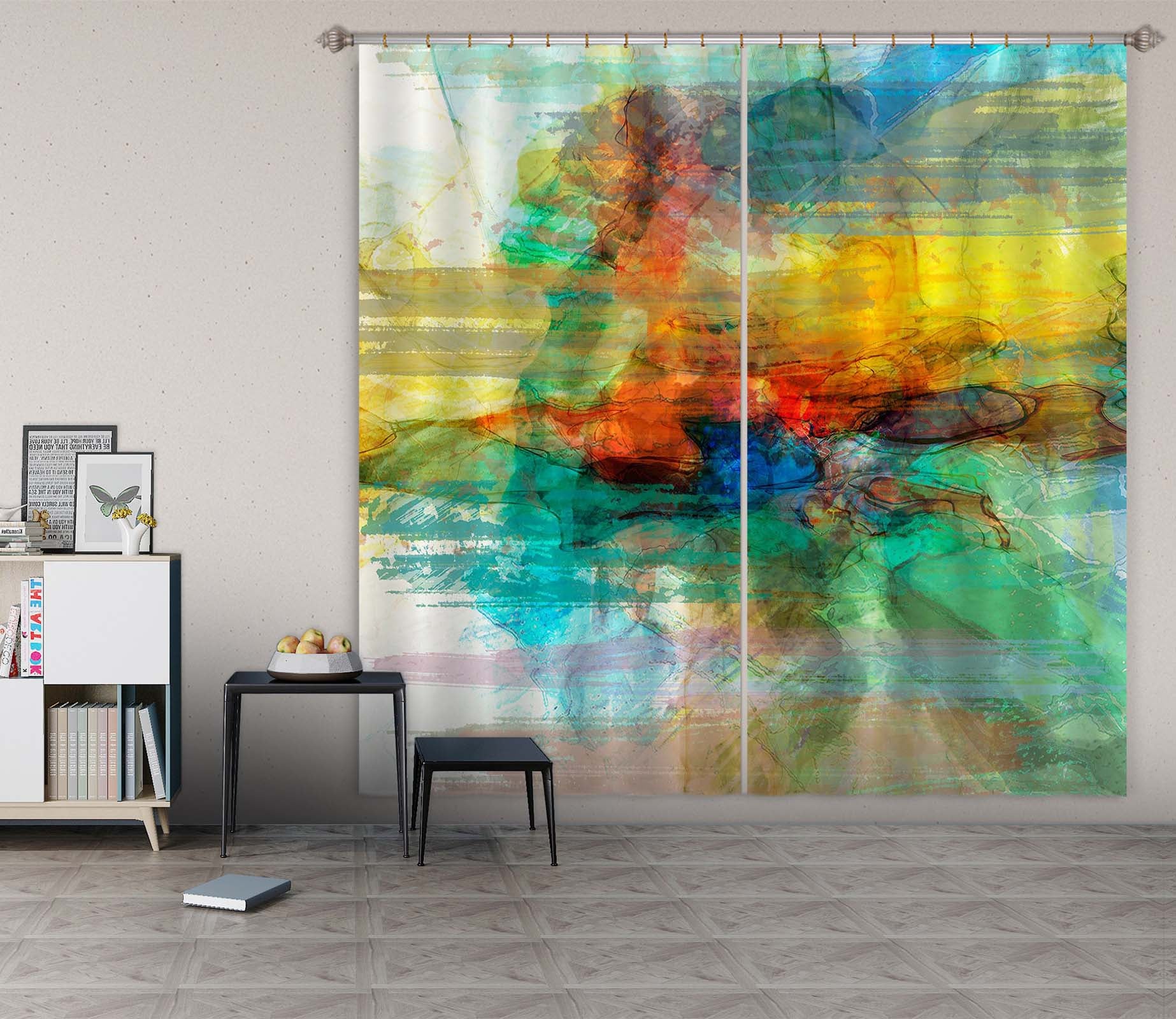 3D Color Collision 234 Michael Tienhaara Curtain Curtains Drapes