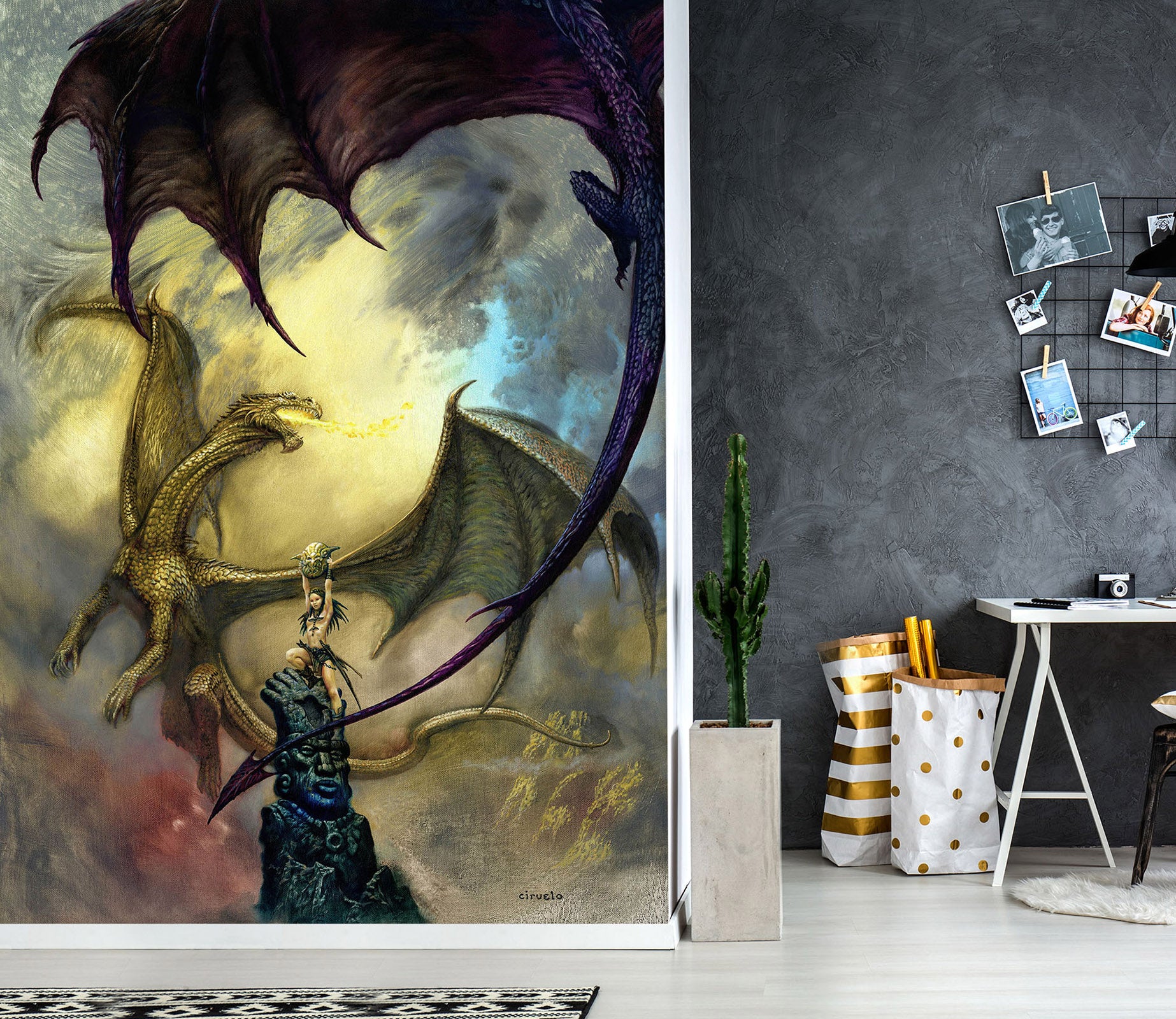 3D Statue Dragon Egg 7150 Ciruelo Wall Mural Wall Murals