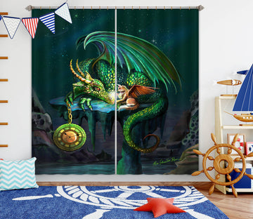 3D Dragon Valley 126 Rose Catherine Khan Curtain Curtains Drapes